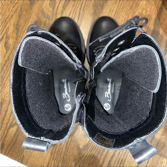 NIB Benvenuti black leather Tall combat boots zip size 36 (us 6) made in Italy - Picture 8 of 8